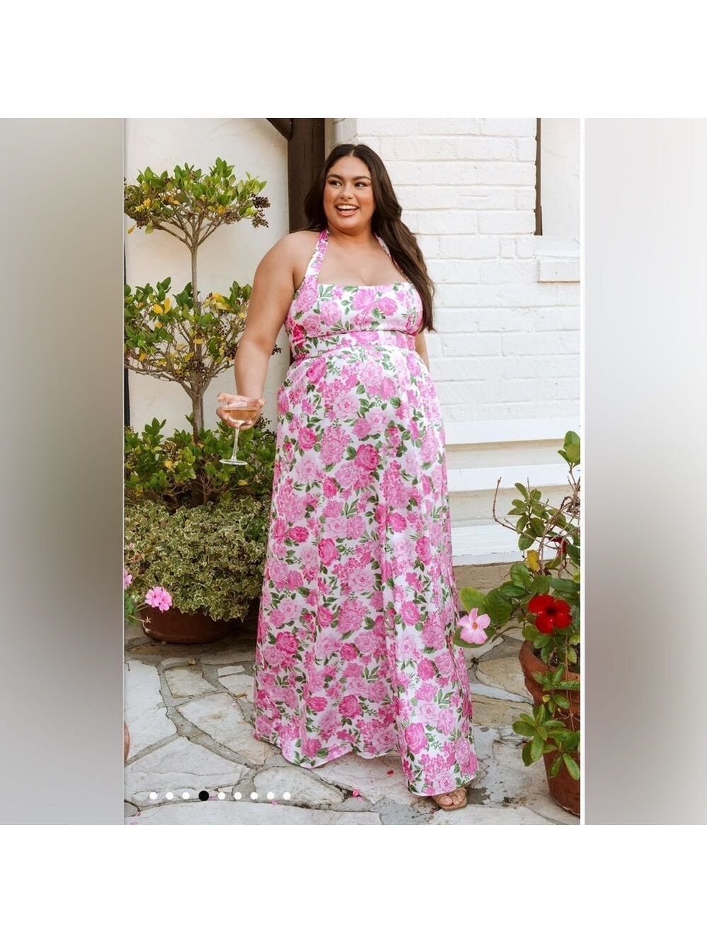 NEW Show Me Your Mumu Hazel Halter Maxi Dress Cottage Floral Pink